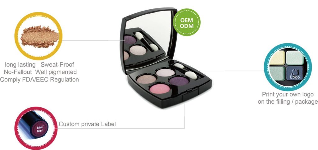 OEM ODM cosmetics 6 color eye shadow matte & shimmer finish ES0042