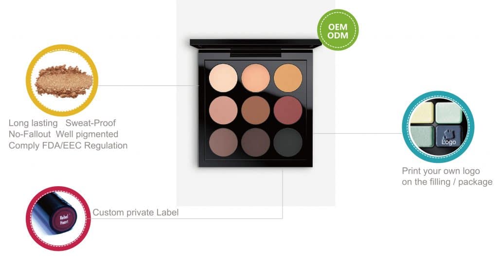 Custom 9 colors high pigment & matte eyeshadow palette ES0341