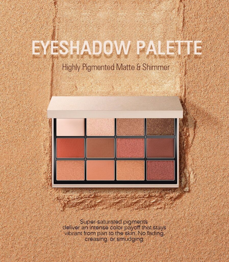 Custom eyeshadow palette with logo - 12 colors packaging | ES0629